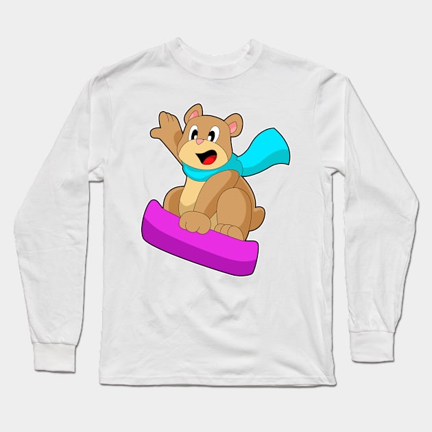 Bear Snowboard Winter sports Long Sleeve T-Shirt by Markus Schnabel